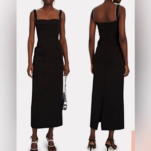 NWOT SALONI Rachel C Dress crystal Black Midi Dress sz 2